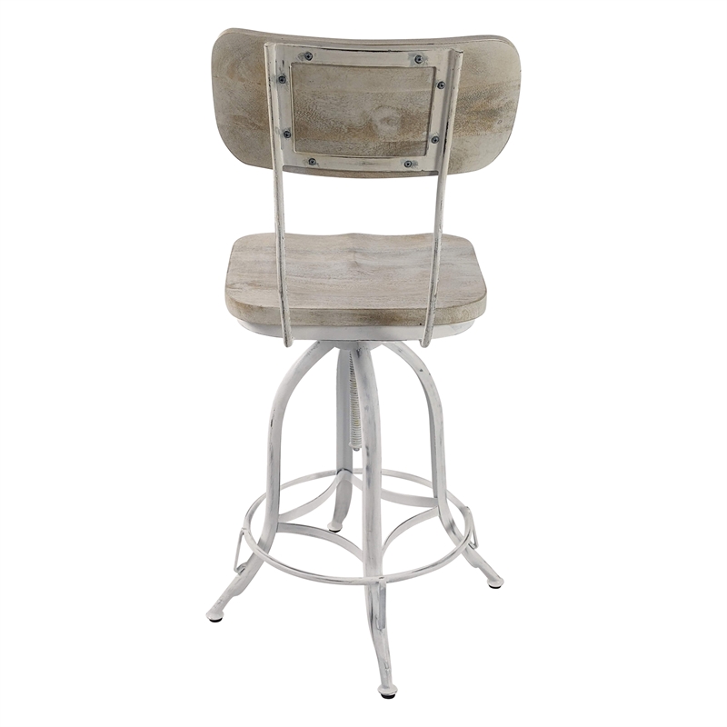 Carolina Classics Mason Adjustable Stool in Whitewash