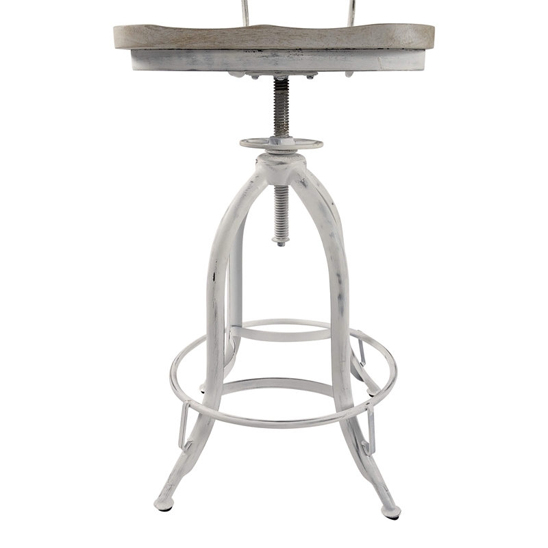 Carolina Classics Mason Adjustable Stool in Whitewash