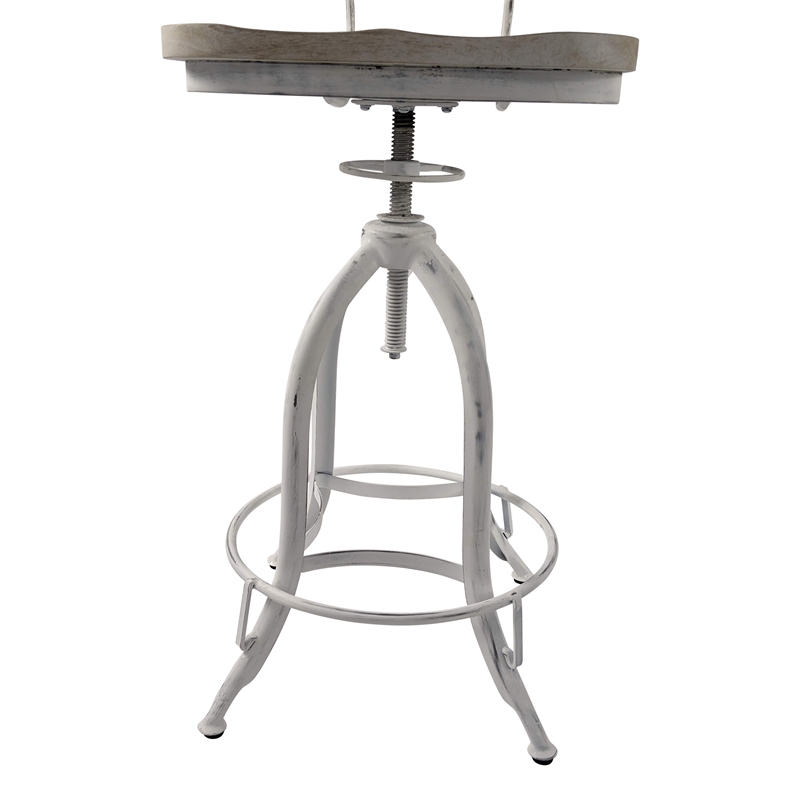 Carolina Classics Mason Adjustable Stool in Whitewash