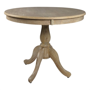 Carolina Classics Fairview 36&quot Round Pedestal Dining Table in Natural Driftwood