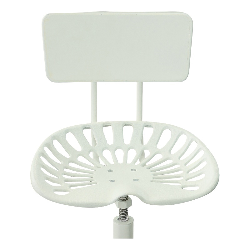 Carolina Classics August Tractor Seat Stool with Back in White