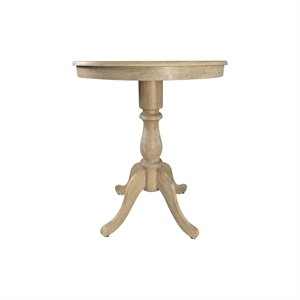Carolina Classics Fairview 30&quot Round Pedestal Bar Table in Natural Driftwood