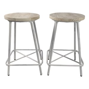 Carolina Classics Illona 24 Inch Counter Height Stool in Whitewash Set of 2