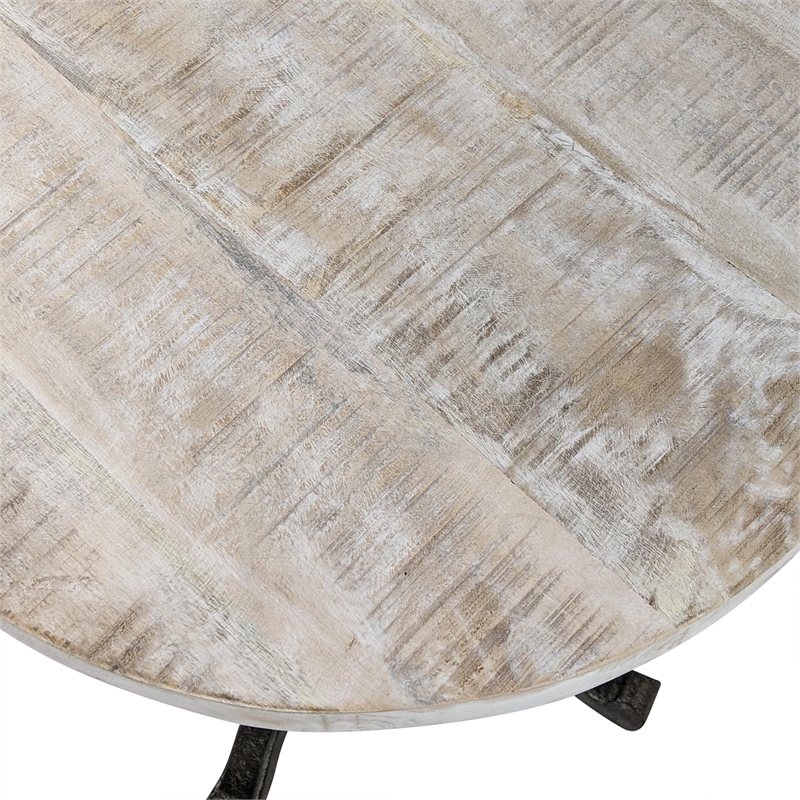 Carolina Classics Colton Adjustable Vintage Table in Natural Driftwood/Aged Iron