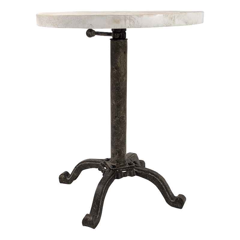 Carolina Classics Colton Adjustable Vintage Table in Natural Driftwood/Aged Iron