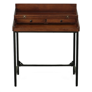 Carolina Classics Raleigh Rustic Top RTA Writing Desk in Chestnut/Black