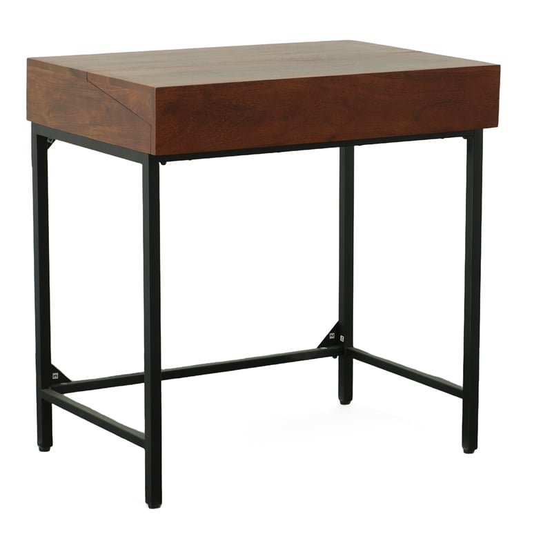 Carolina Classics Raleigh Rustic Top RTA Writing Desk in Chestnut/Black