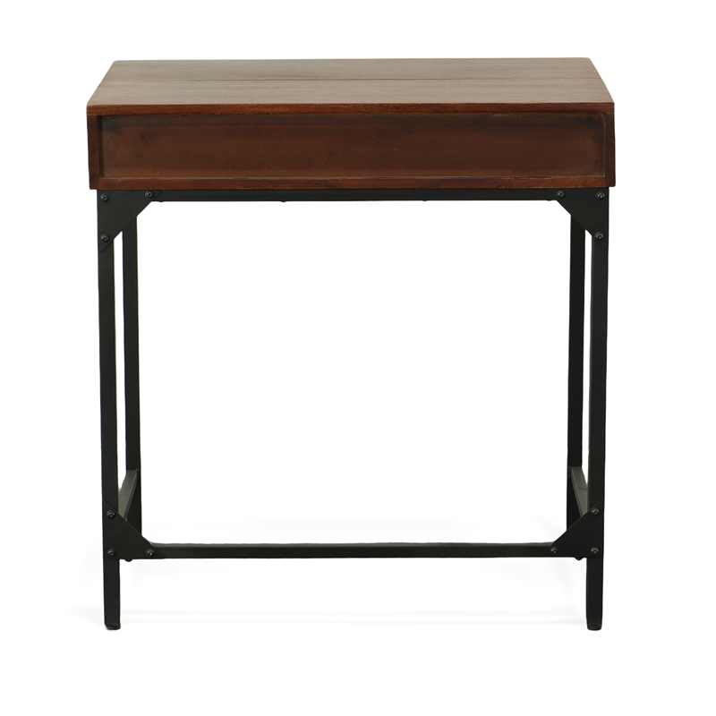 Carolina Classics Raleigh Rustic Top RTA Writing Desk in Chestnut/Black