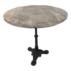 carolina classics velio bistro table in natural driftwood/aged iron