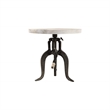 Carolina Classics Regan Adjustable Crank Accent Table in Driftwood/Aged Iron
