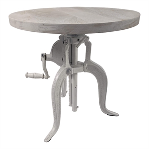 Carolina Classics Regan Adjustable Crank Accent Table in Whitewash