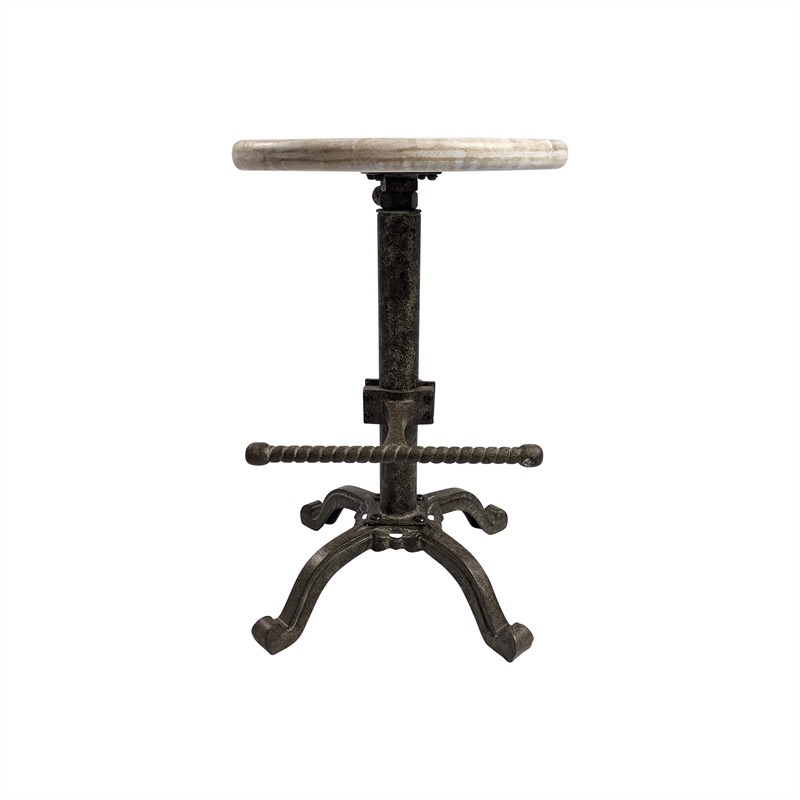 Carolina Classics Justin Adjustable Stool in Natural Driftwood/Aged Iron