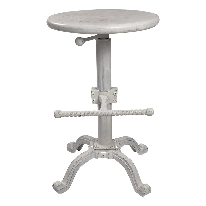 Carolina Classics Justin Adjustable Stool in Whitewash