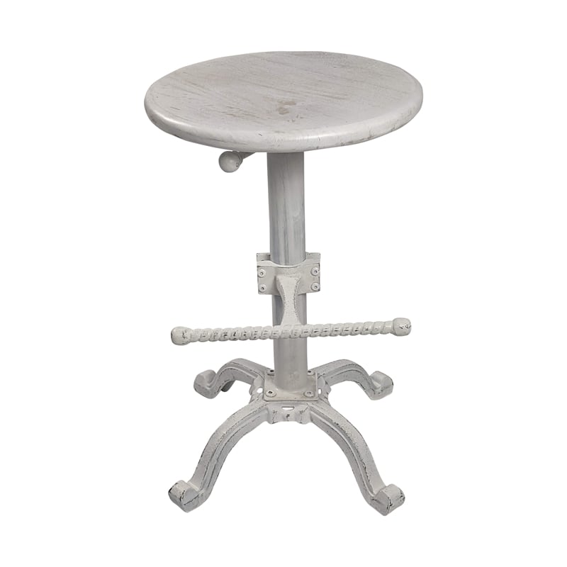 Carolina Classics Justin Adjustable Stool in Whitewash