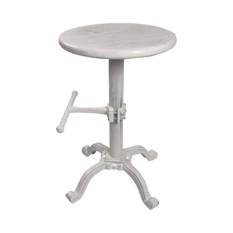 Carolina Classics Justin Adjustable Stool in Whitewash