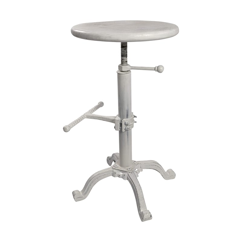 Carolina Classics Justin Adjustable Stool in Whitewash