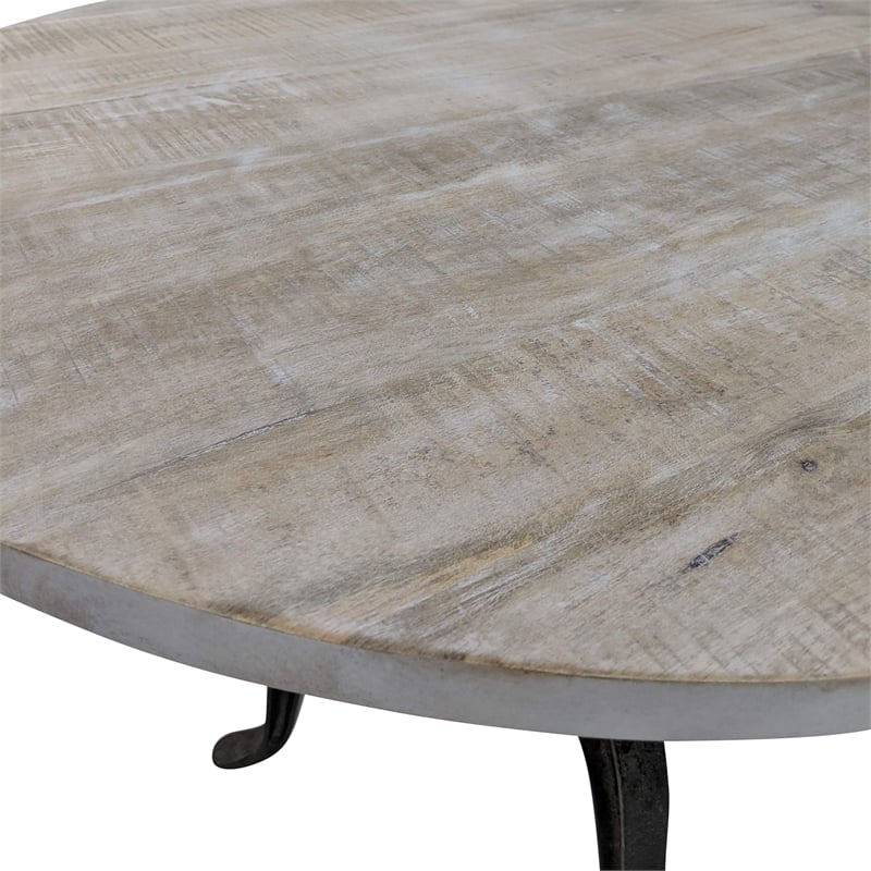 Carolina Classics Bentley Adjustable Crank Table in Natural Driftwood/Aged Iron