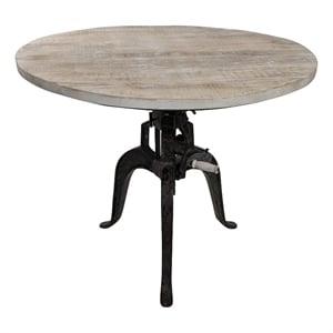 Carolina Classics Bentley Adjustable Crank Table in Natural Driftwood/Aged Iron