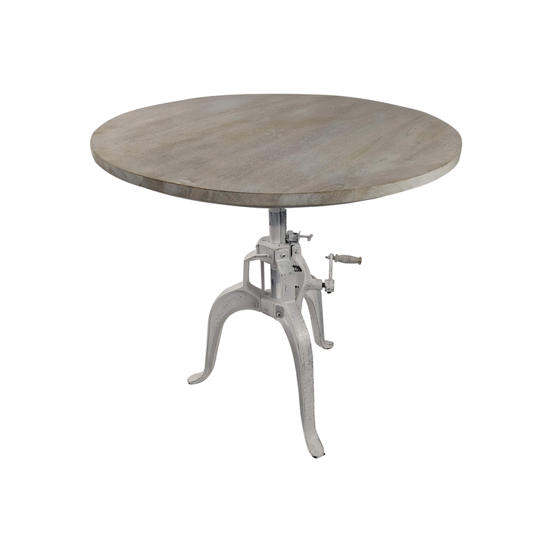 Carolina Classics Bentley Adjustable Crank Table in Whitewash