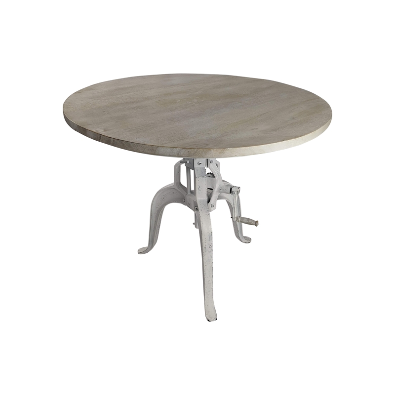 Carolina Classics Bentley Adjustable Crank Table in Whitewash