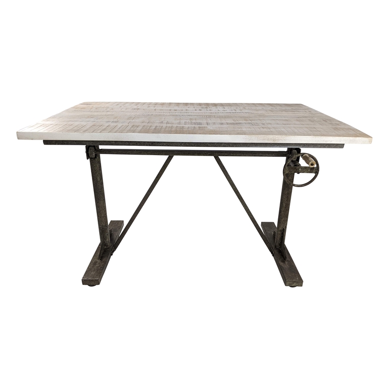 Carolina Classics Brio Sit or Stand Adjustable Desk in Driftwood/Aged Iron