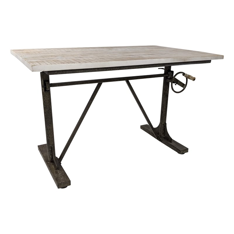 Carolina Classics Brio Sit or Stand Adjustable Desk in Driftwood/Aged Iron