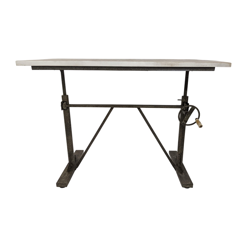 Carolina Classics Brio Sit or Stand Adjustable Desk in Driftwood/Aged Iron