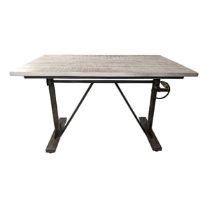 carolina classics brio sit or stand adjustable desk in driftwood/aged iron