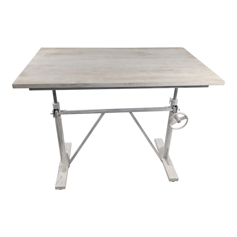 Carolina Classics Brio Sit or Stand Adjustable Desk in Whitewash