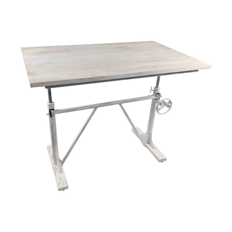 Carolina Classics Brio Sit or Stand Adjustable Desk in Whitewash