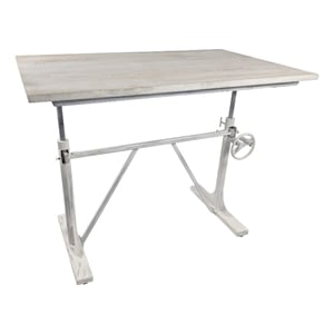Carolina Classics Brio Sit or Stand Adjustable Desk in Whitewash