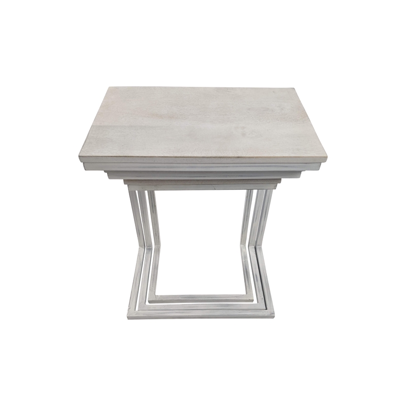 Carolina Classics Addison Nesting Table Set in Whitewash