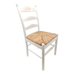 Carolina Classics Vera 18&quot Wood Dining Chair with Ladder Back in White Wash