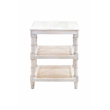 Carolina Classics Chesterfield Wood & Cane Accent Table in Whitewash