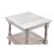Carolina Classics Chesterfield Wood & Cane Accent Table in Whitewash