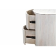 Carolina Classics Kingston 2-Drawer Round Wood Accent Table in Whitewash