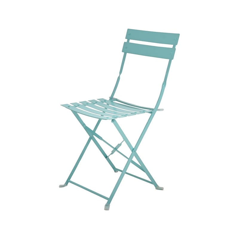 Carolina Classics 3-Piece Round Transitional Metal Bistro Set in Teal