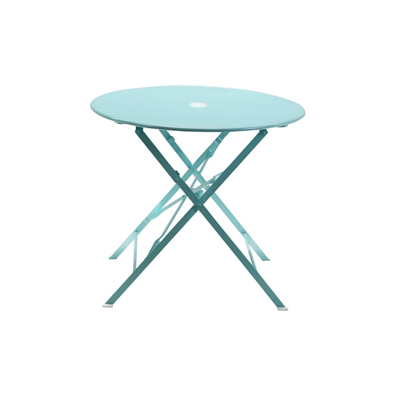 Carolina Classics 3-Piece Round Transitional Metal Bistro Set in Teal