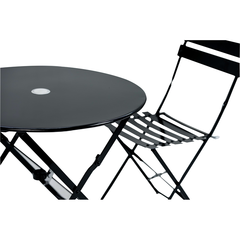Carolina Classics  Set of 2 Folding Metal Bistro Chair in Black