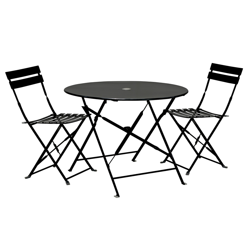 Carolina Classics  Set of 2 Folding Metal Bistro Chair in Black