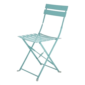 Carolina Classics  Set of 2 Folding Metal Bistro Chair in Teal