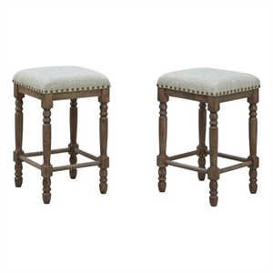 Carolina Classics Brittany Deluxe 26&quot Wood Stool in Walnut Brown (Set of 2)