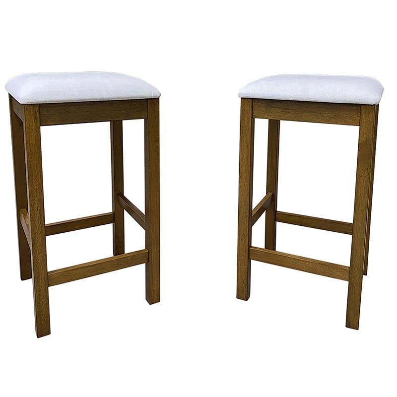 Carolina Classics  Set of 2 Tristan Backless Counter Stool in Oak and White
