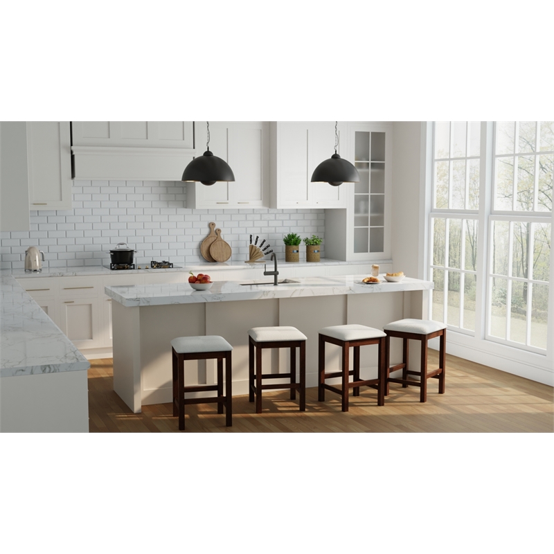 Carolina Classics  Set of 2 Tristan Backless Counter Stool in Oak and White