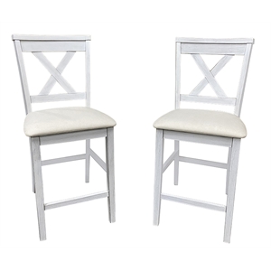 Carolina Classics  Set of 2 Taylor X-Back Counter Stools in Antique White
