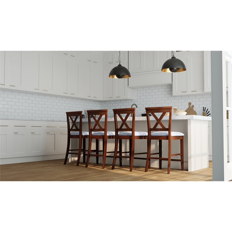 Carolina Classics  Set of 2 Taylor X-Back Counter Stools in Oak and White
