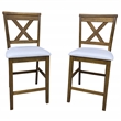Carolina Classics  Set of 2 Taylor X-Back Counter Stools in Oak and White