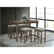 Carolina Classics Brittany Deluxe 3-Drawer Wood Bar Table in Walnut Brown