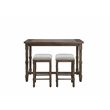 Carolina Classics Brittany Deluxe 3-Drawer Wood Bar Table in Walnut Brown