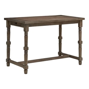 carolina classics brittany deluxe 3-drawer wood bar table in walnut brown